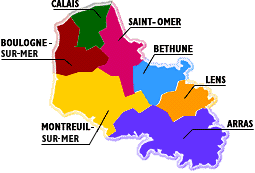 Les arrondissements du Pas-de-Calais